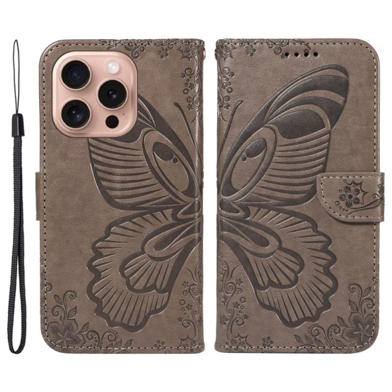 Flip Cover iPhone 16 Pro Grafisk Sommerfugl