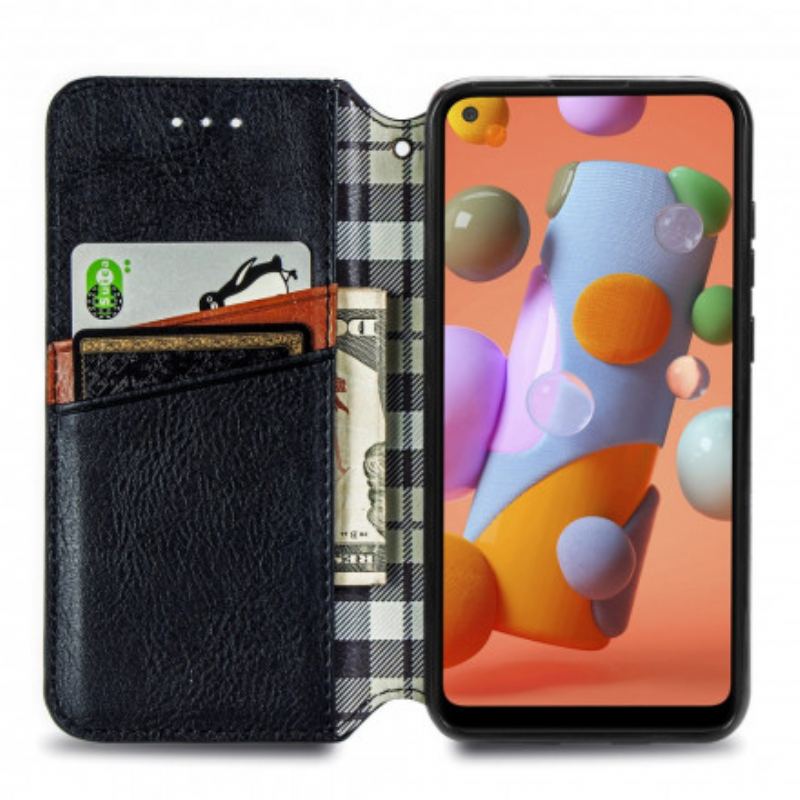 Cover Samsung Galaxy M11 Flip Cover Diamanttekstur I Lædereffekt
