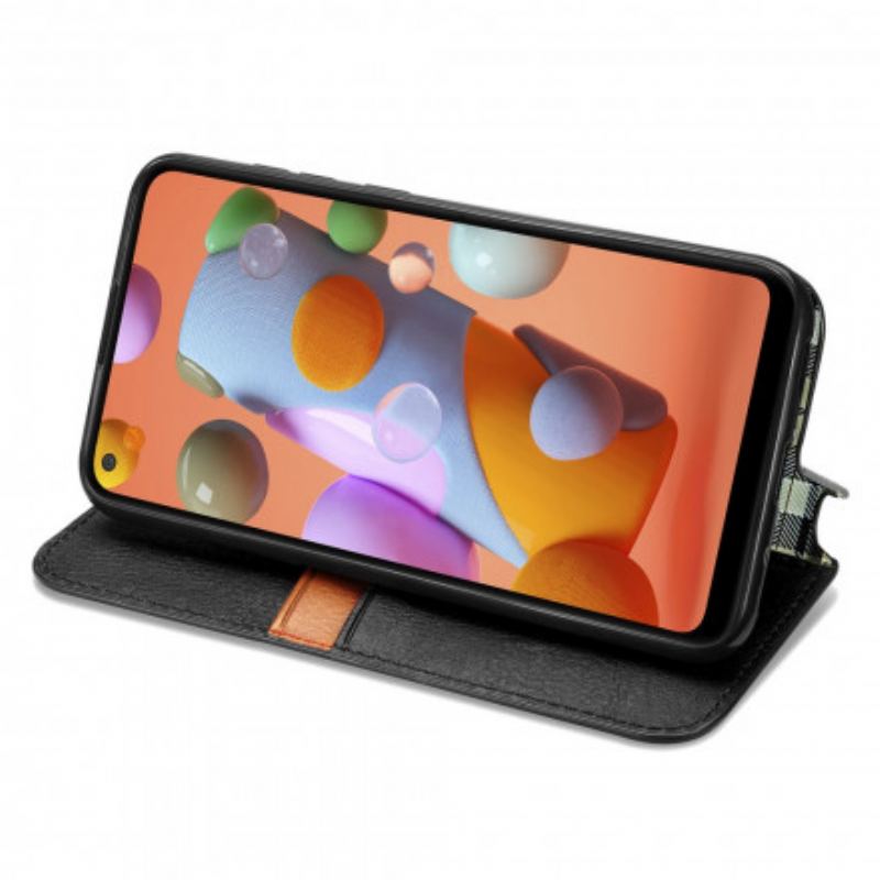 Cover Samsung Galaxy M11 Flip Cover Diamanttekstur I Lædereffekt