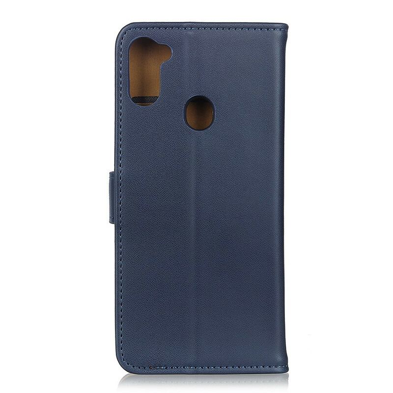 Flip Cover Samsung Galaxy M11 Almindeligt Imiteret Læder