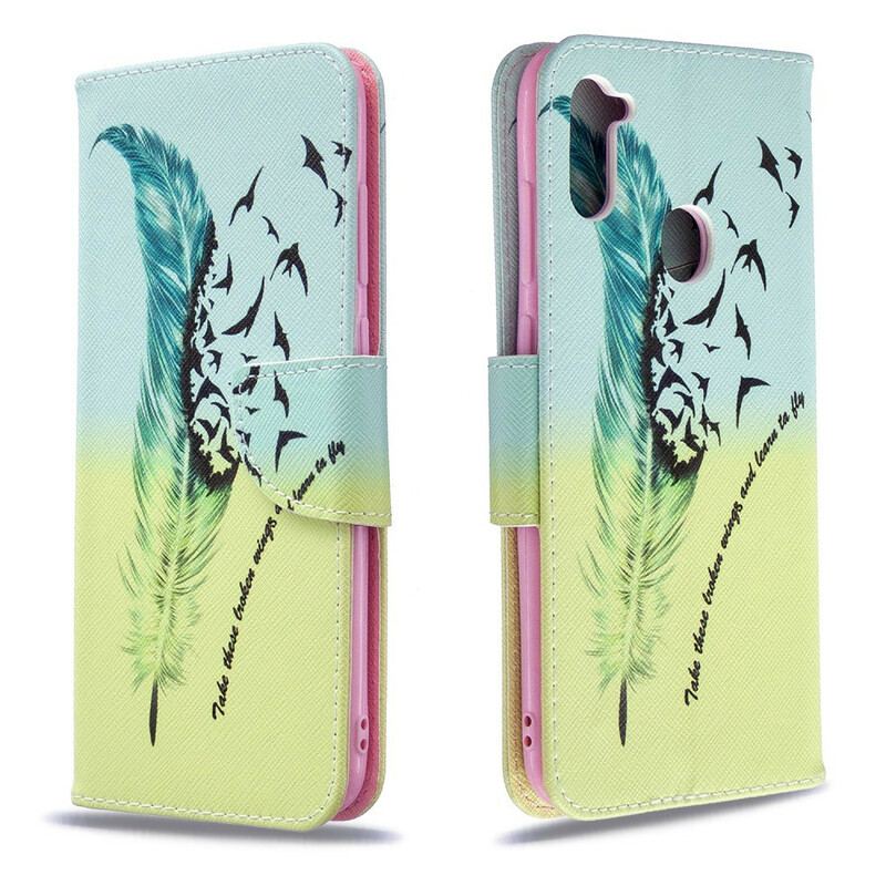 Læder Cover Samsung Galaxy M11 Lære At Flyve