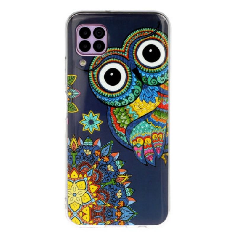 Cover Huawei P40 Lite Fluorescerende Ugle Mandala