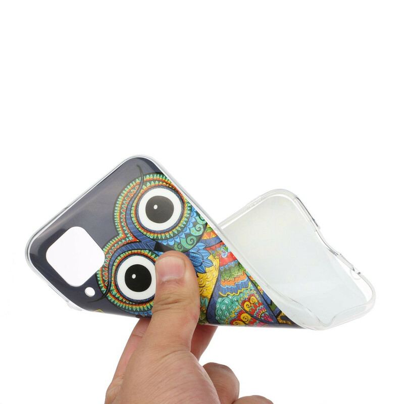 Cover Huawei P40 Lite Fluorescerende Ugle Mandala