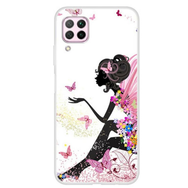 Cover Huawei P40 Lite Sommerfugledame