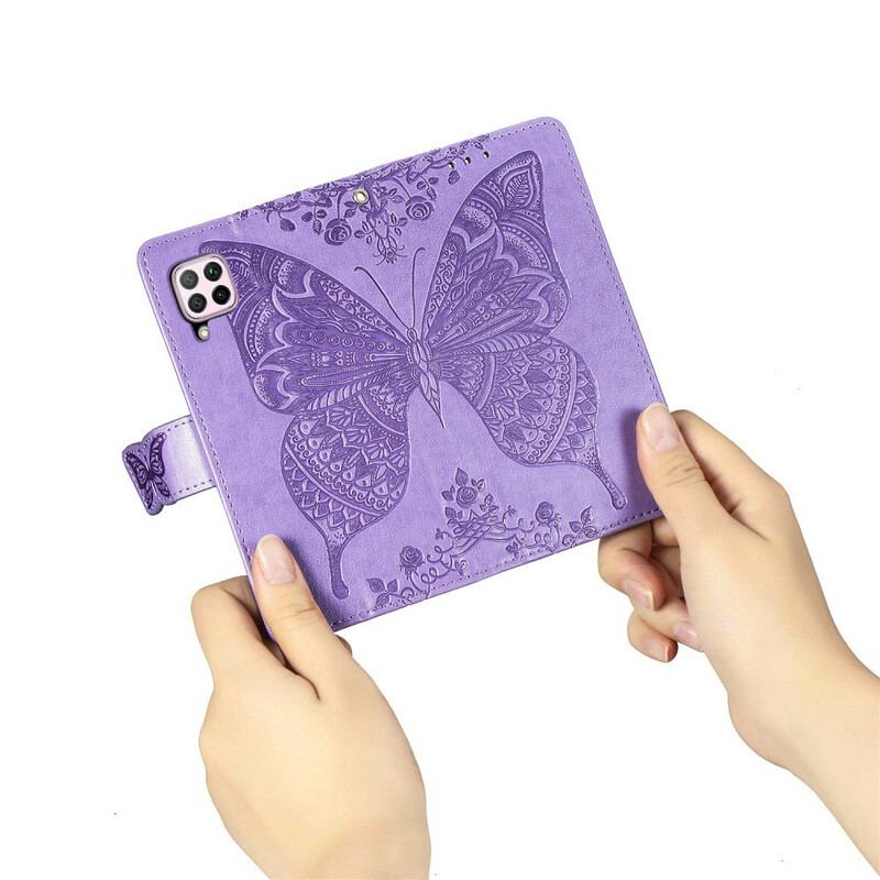Flip Cover Huawei P40 Lite Halve Sommerfugle