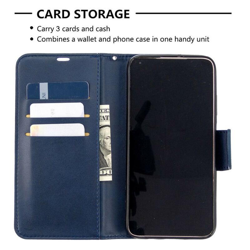 Flip Cover Huawei P40 Lite Læder Cover Glat Flap Skrå