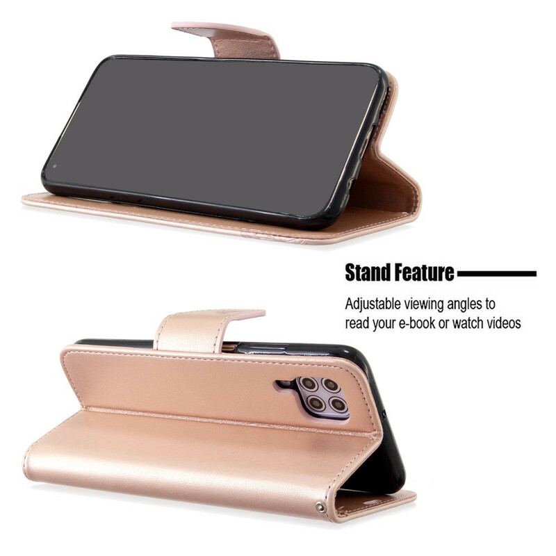 Flip Cover Huawei P40 Lite Med Snor Sommerfugle Trykt Strappy