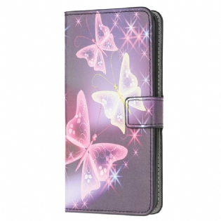 Flip Cover Huawei P40 Lite Sommerfugle Og Blomster