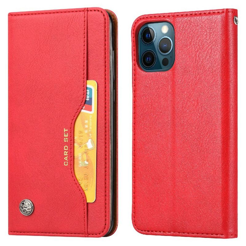 Cover iPhone 13 Pro Flip Cover Kortholder I Imiteret Læder