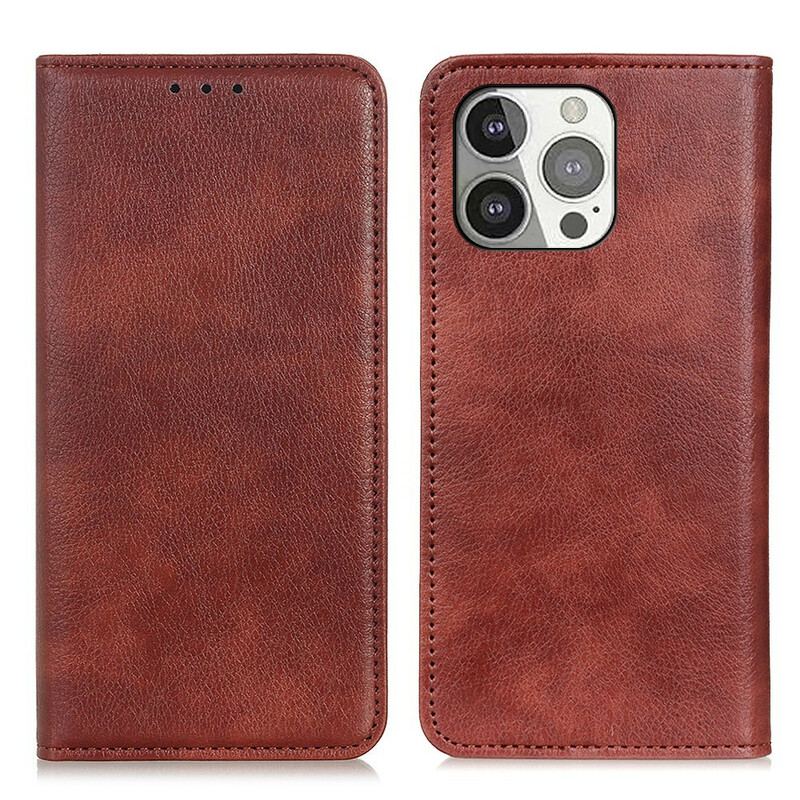 Cover iPhone 13 Pro Flip Cover Lychee Split Læder