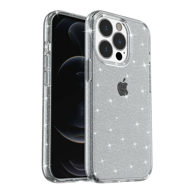 Cover iPhone 13 Pro Gennemsigtige Pailletter