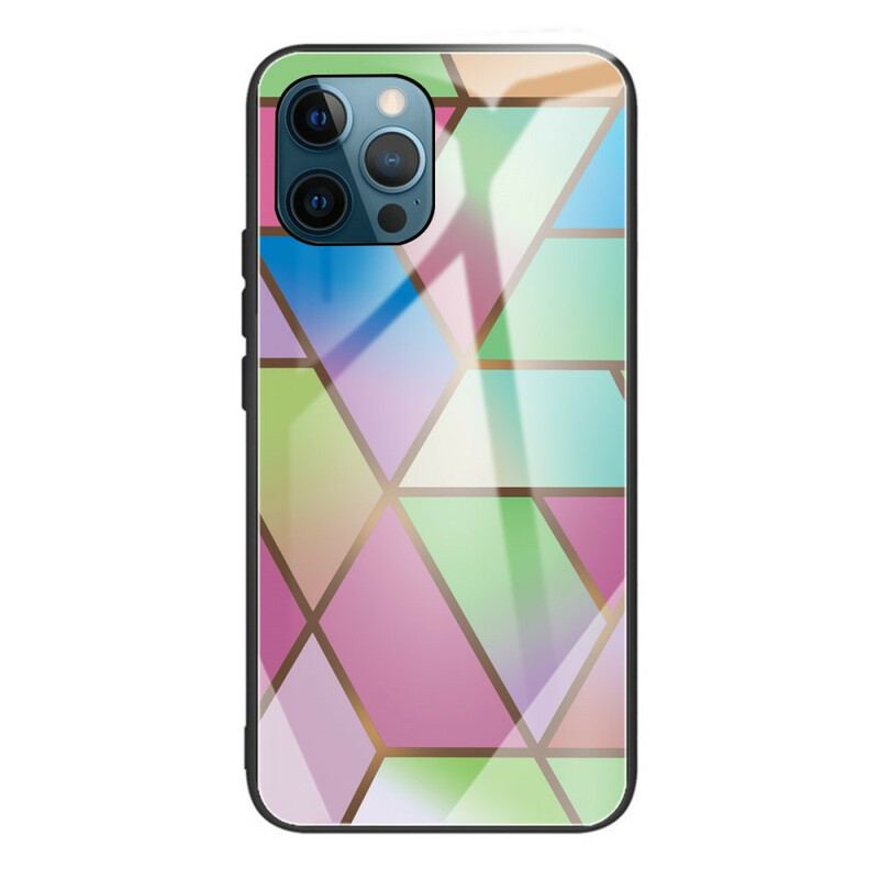 Cover iPhone 13 Pro Geometri Marmor Hærdet Glas