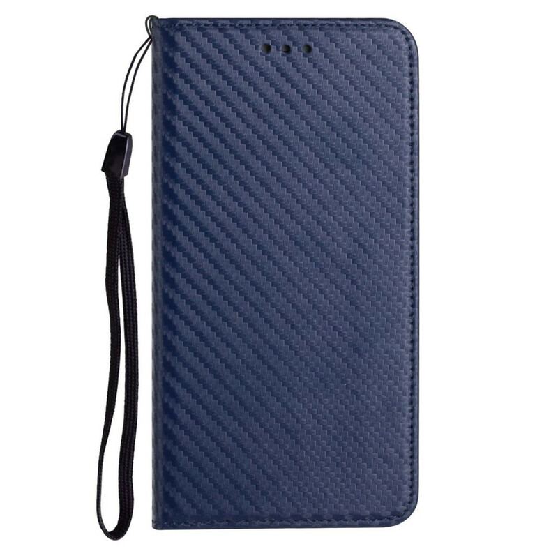 Cover iPhone 13 Pro Med Snor Flip Cover Kulfiberrem