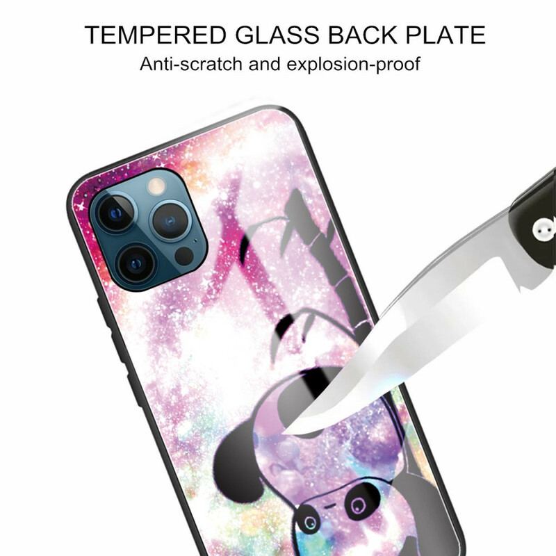 Cover iPhone 13 Pro Panda Og Bambus Hærdet Glas