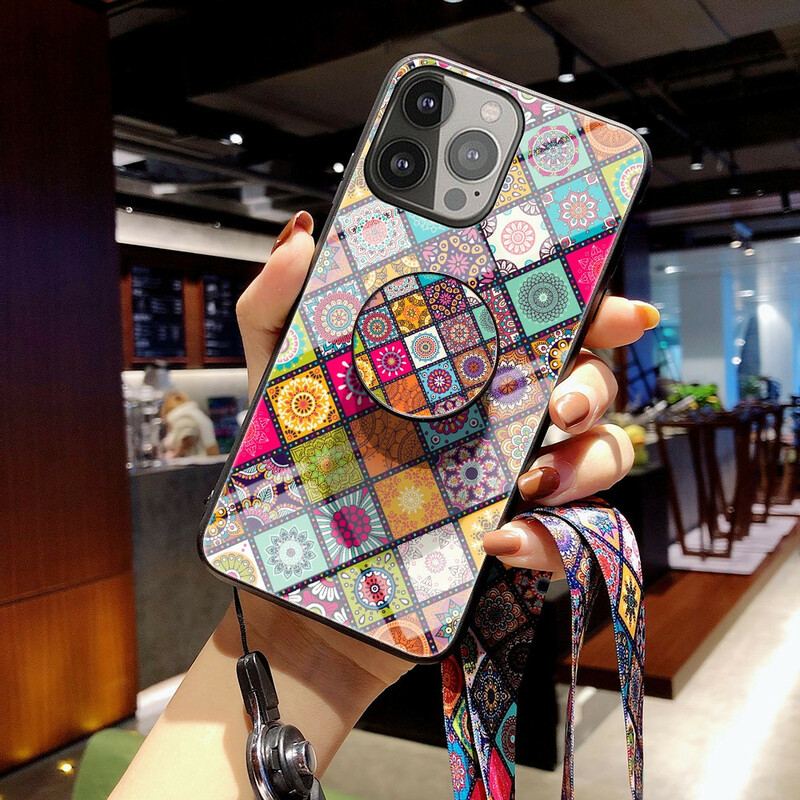 Cover iPhone 13 Pro Patchwork Magnetisk Holder