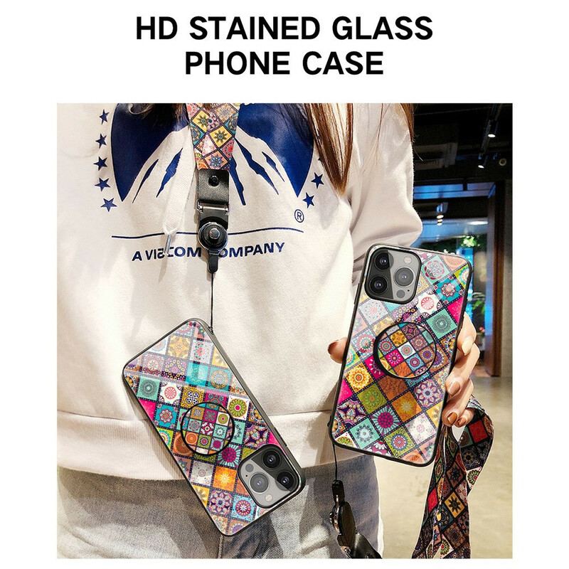 Cover iPhone 13 Pro Patchwork Magnetisk Holder