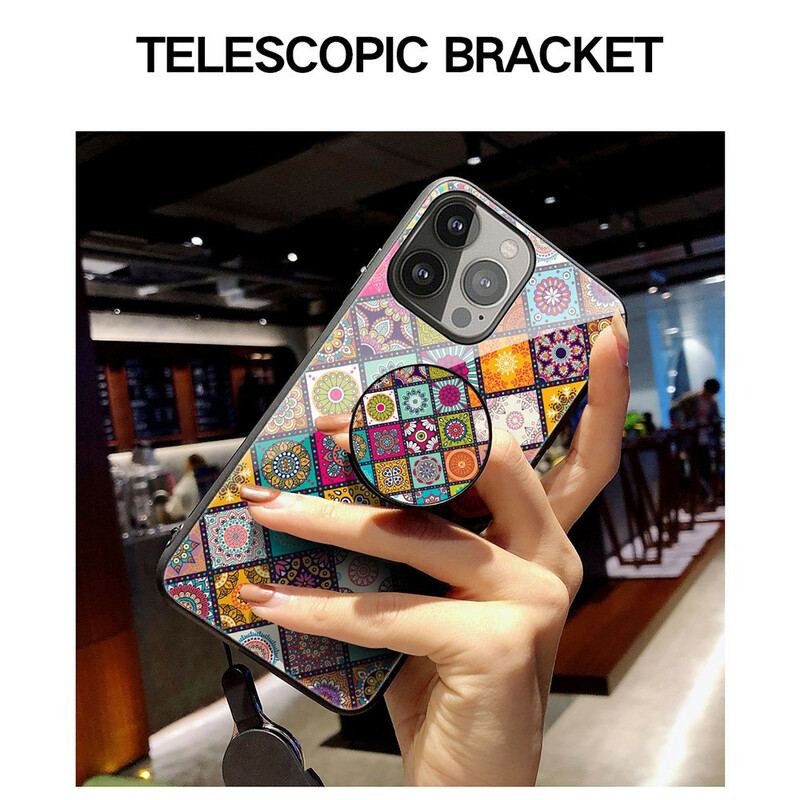 Cover iPhone 13 Pro Patchwork Magnetisk Holder