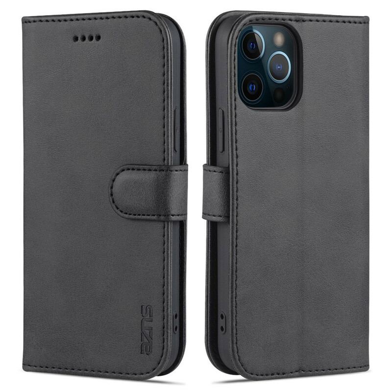 Flip Cover iPhone 13 Pro Azns Imiteret Læder