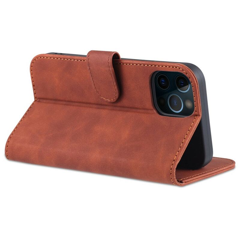Flip Cover iPhone 13 Pro Azns Imiteret Læder