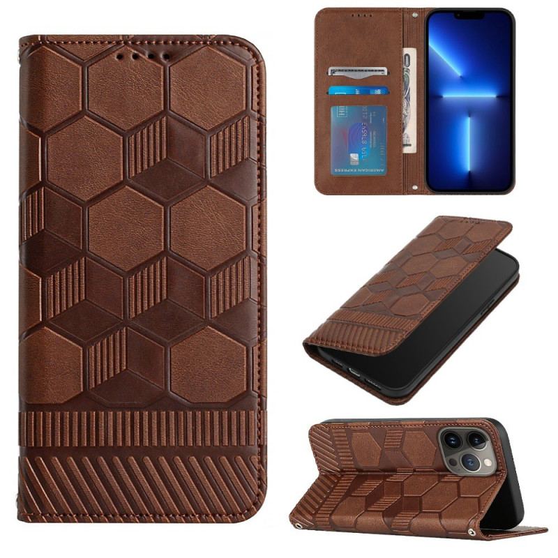 Flip Cover iPhone 13 Pro Fodboldbold Mønster