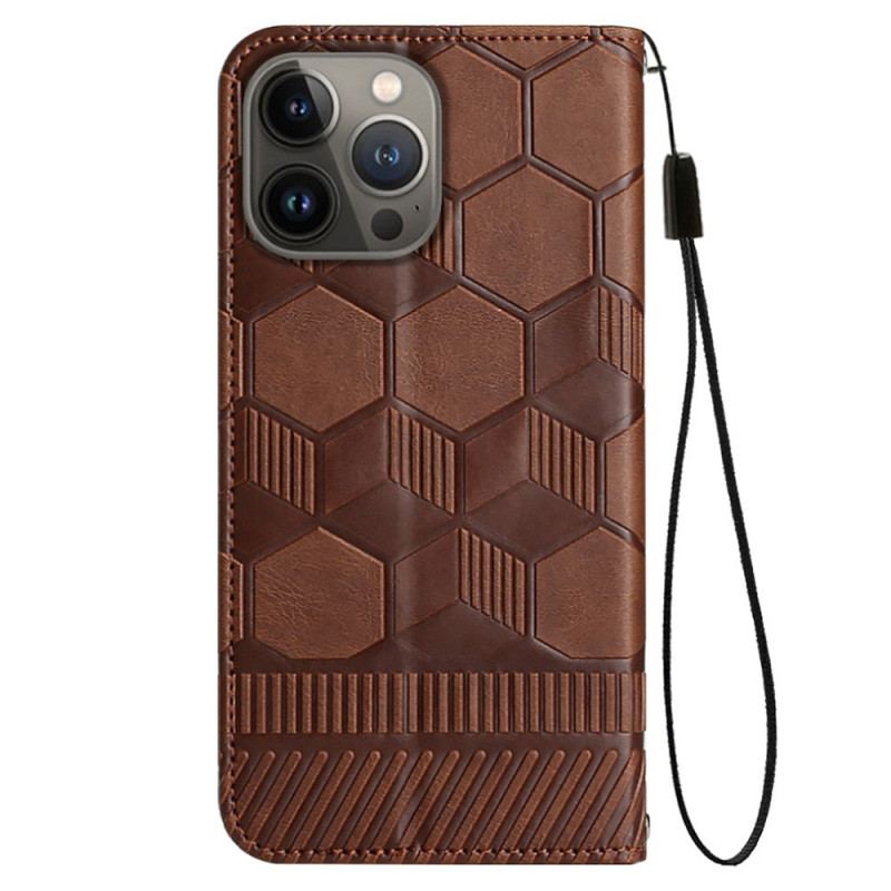 Flip Cover iPhone 13 Pro Fodboldbold Mønster