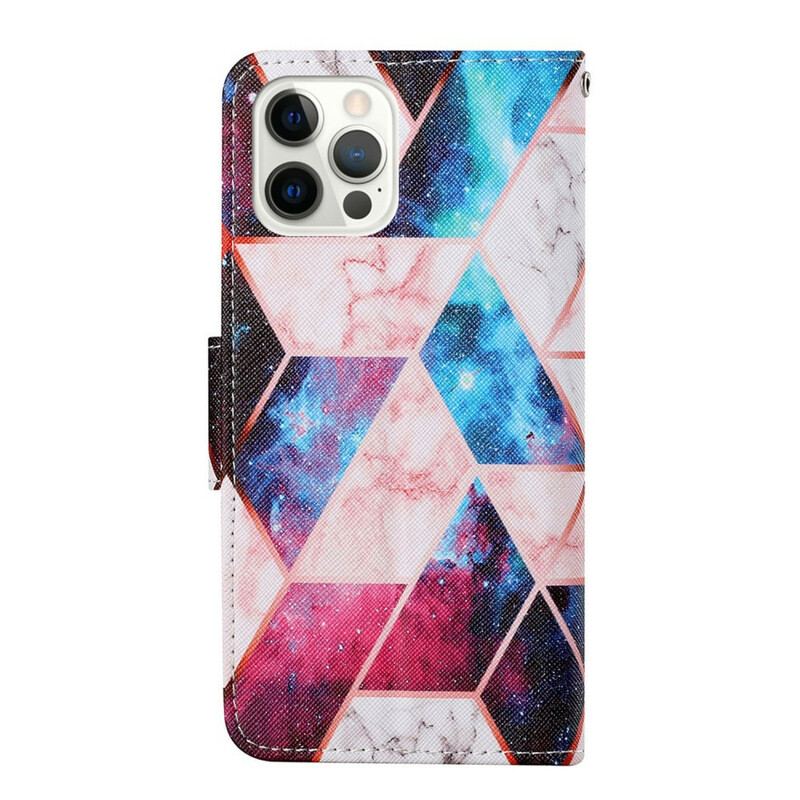Flip Cover iPhone 13 Pro Marmor Med Snor