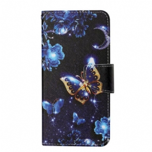 Flip Cover iPhone 13 Pro Med Snor Ædle Strammesommerfugle