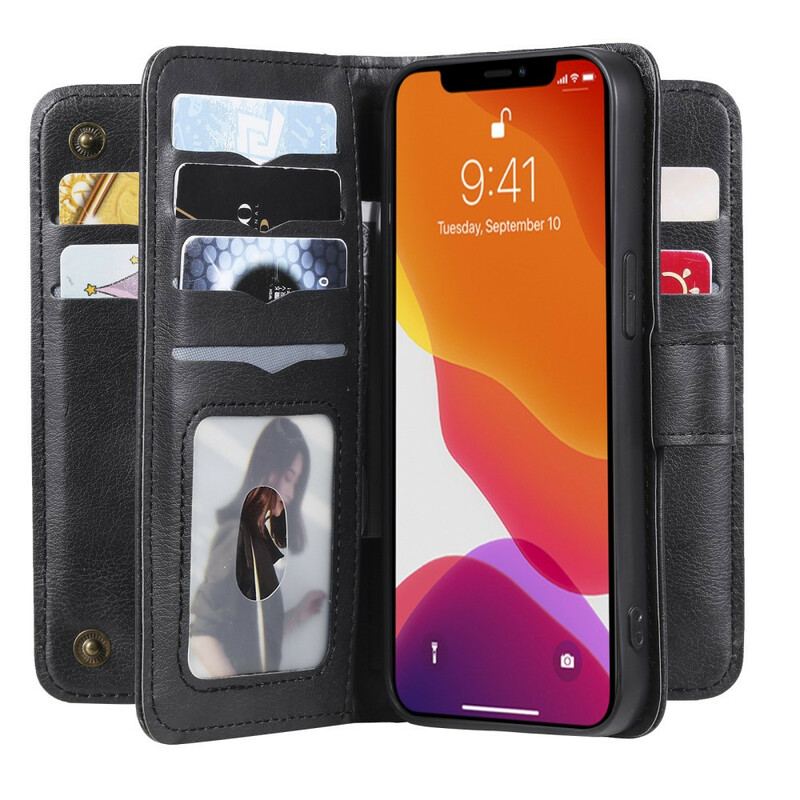 Flip Cover iPhone 13 Pro Multifunktions 10 Kortholder