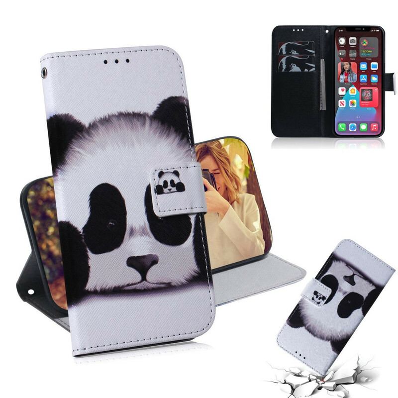 Flip Cover iPhone 13 Pro Panda Ansigt