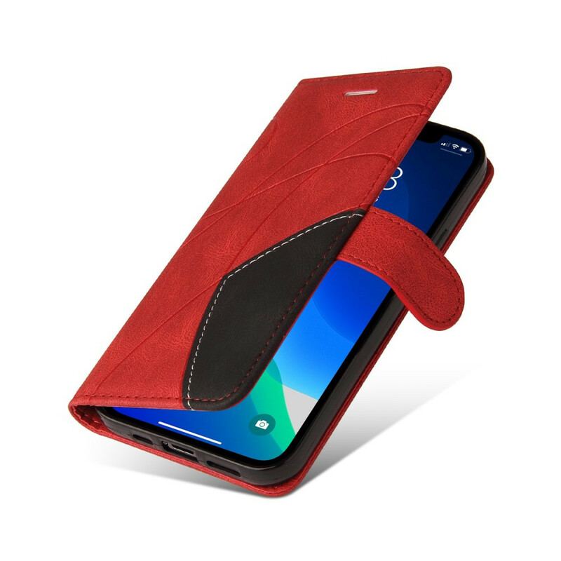 Flip Cover iPhone 13 Pro Tofarvet Signatur Imiteret Læder