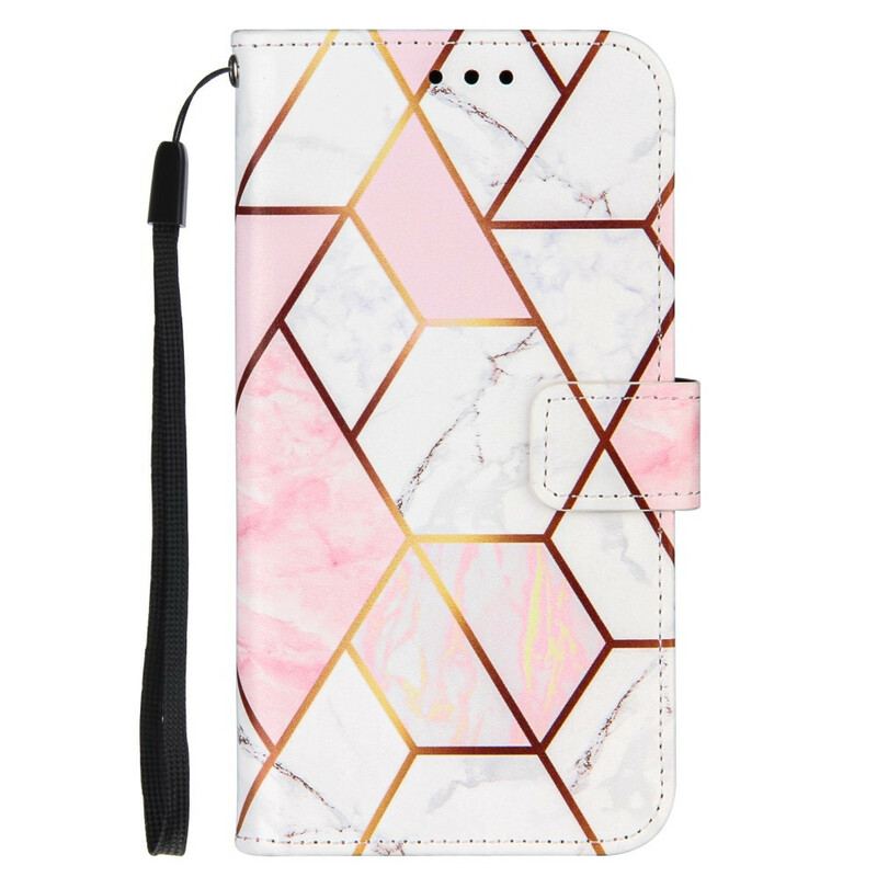 Læder Cover iPhone 13 Pro Geometrisk Marmor