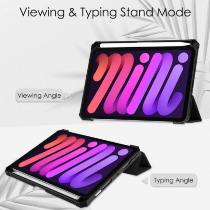 Cover iPad Mini 6 (2021) Kunstlæder Og Gennemsigtig Ryg