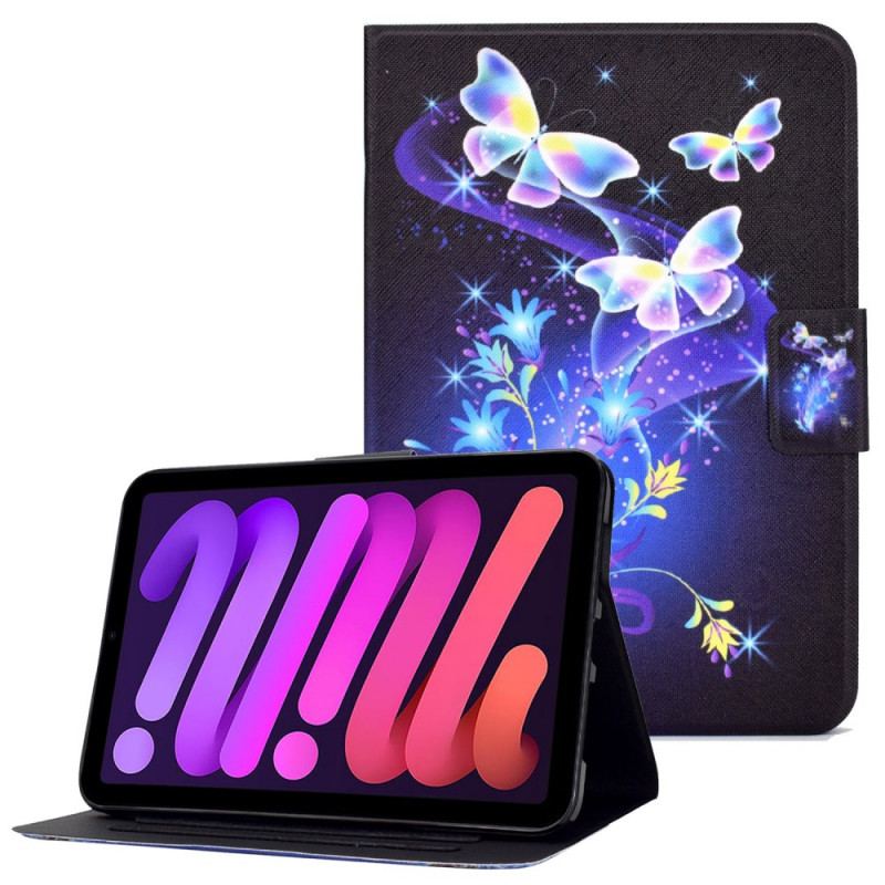 Læder Cover iPad Mini 6 (2021) Sommerfugle På Flugt