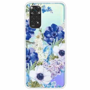 Cover Xiaomi Redmi Note 11 Pro / 11 Pro 5G Akvarel Blå Blomster