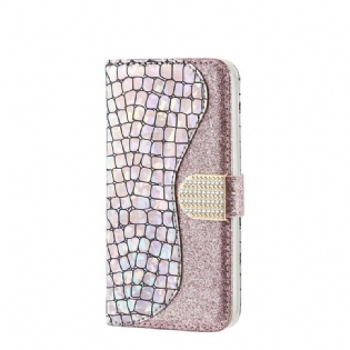 Flip Cover Samsung Galaxy A30 Krokodille Diamanter