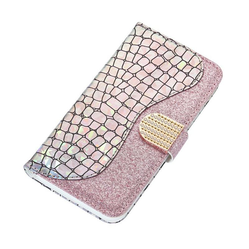 Flip Cover Samsung Galaxy A30 Krokodille Diamanter