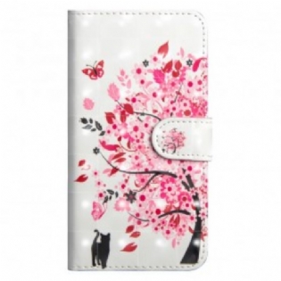 Flip Cover Samsung Galaxy A30 Lyserødt Træ