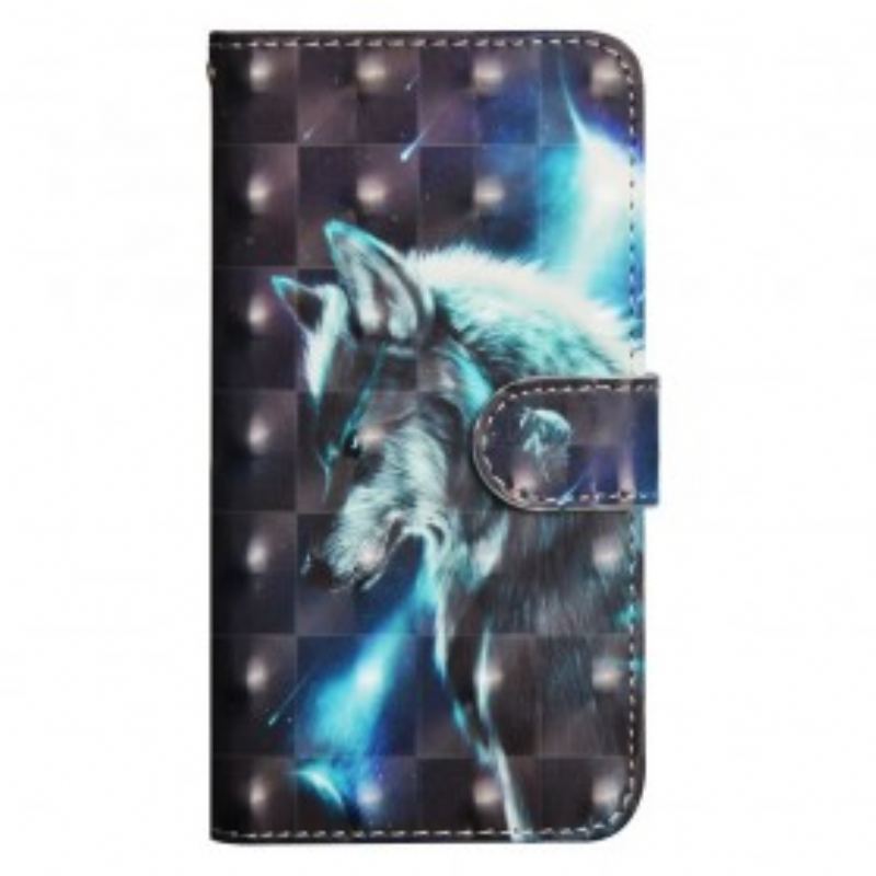 Flip Cover Samsung Galaxy A30 Majestætisk Ulv