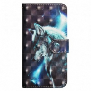 Flip Cover Samsung Galaxy A30 Majestætisk Ulv