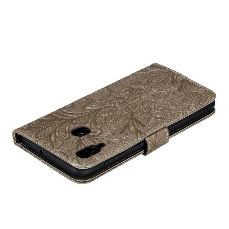 Flip Cover Samsung Galaxy A30 Med Snor Rem Tribal Flowers