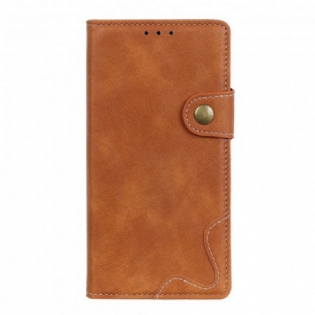 Flip Cover Moto G60S Kunstnerisk Knap Og Sømme