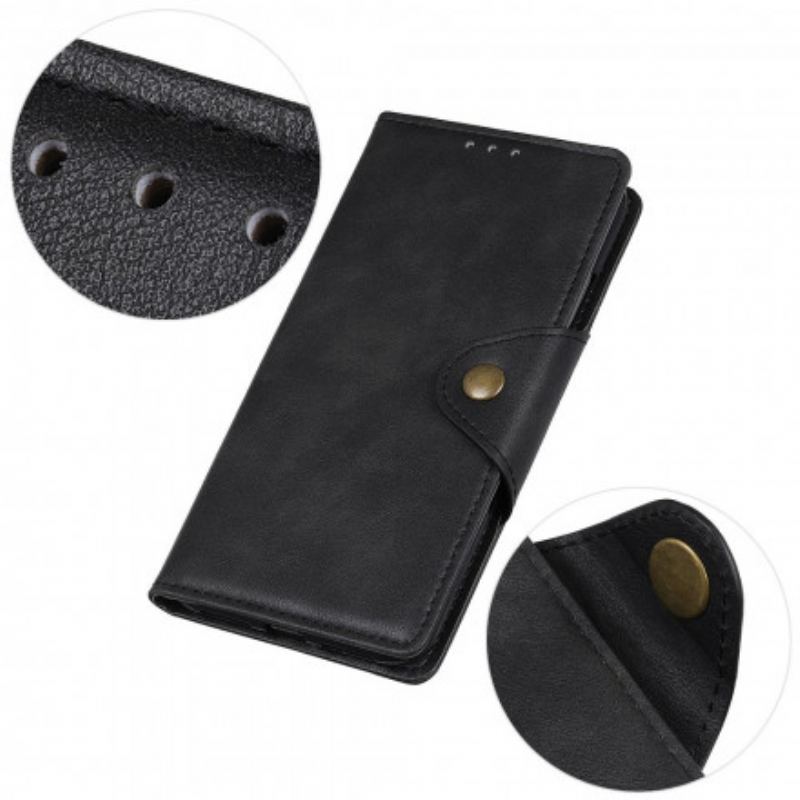 Læder Cover Moto G60S Imiteret Læder Knap