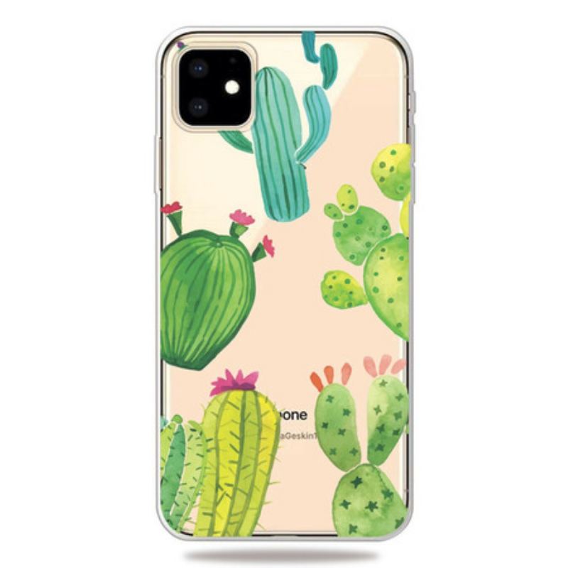 Cover iPhone 11 Akvarel Kaktusser