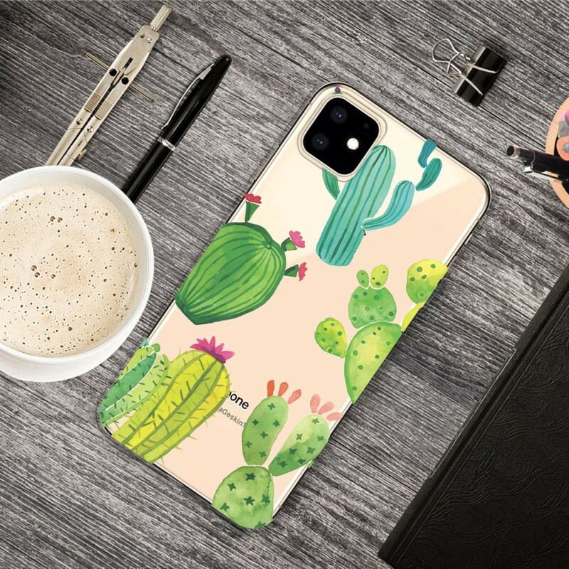 Cover iPhone 11 Akvarel Kaktusser