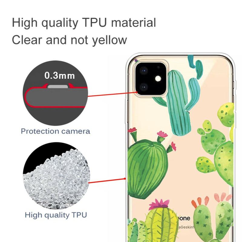 Cover iPhone 11 Akvarel Kaktusser