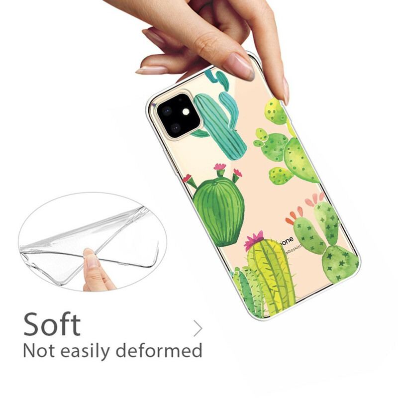 Cover iPhone 11 Akvarel Kaktusser