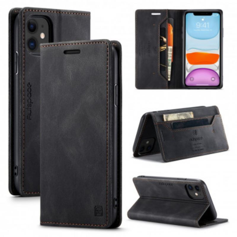 Cover iPhone 11 Flip Cover Lædereffekt Rfid-teknologi