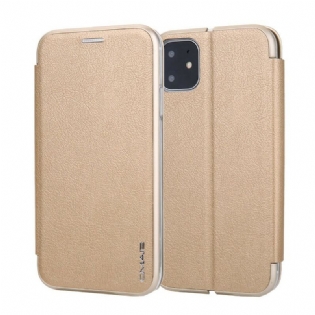 Cover iPhone 11 Flip Cover Metalliske Kanter I Kunstlæder