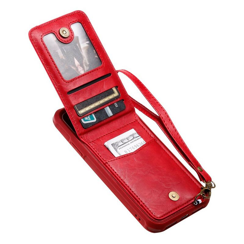 Cover iPhone 11 Flip Cover Sammenfoldelig Kortholder Med Snor