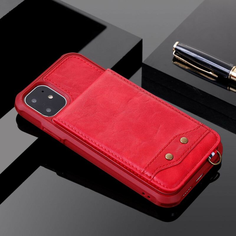 Cover iPhone 11 Flip Cover Sammenfoldelig Kortholder Med Snor